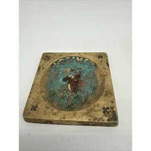 Antique Souvenir Brass Ash Tray Reims France